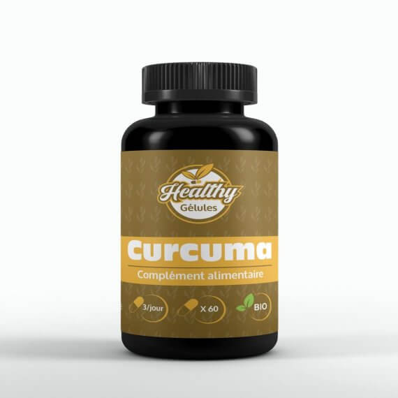 Gélules de Curcuma BIO HEALTHY – complément alimentaire naturel pour articulations, digestion et vitalité – flacon 60 gélules
