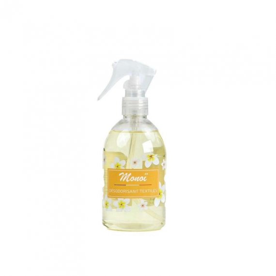 Spray textile Monoï – La Barfumerie 250ml, parfum sucré et floral pour linge et maison.