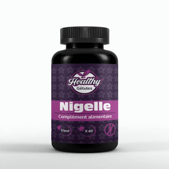 Gélules de Nigelle bio HEALTHY – complément alimentaire naturel pour renforcer l’immunité, la digestion et la vitalité – flacon 60 gélules